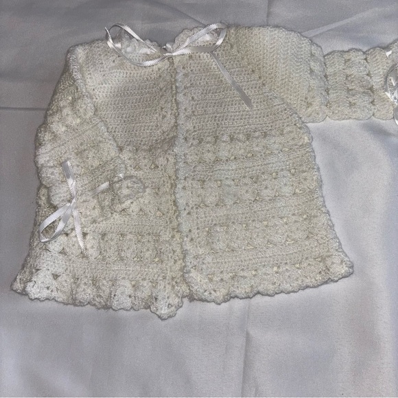 Handmade Crochet Baby Layette Set in Ivory - Picture 2 of 10